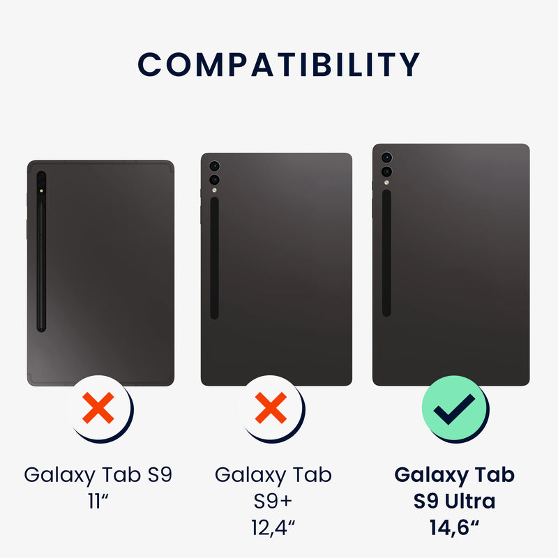 2x Folie kompatibel mit Samsung Galaxy Tab S9 Ultra