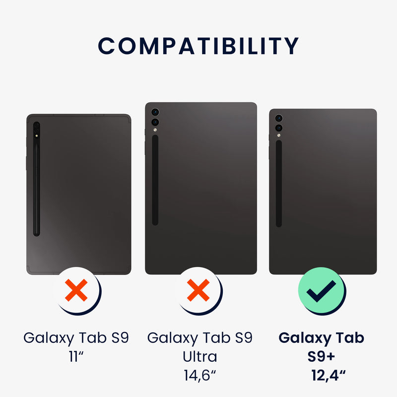 2x Folie kompatibel mit Samsung Galaxy Tab S9+ / S9 FE+ / S10+