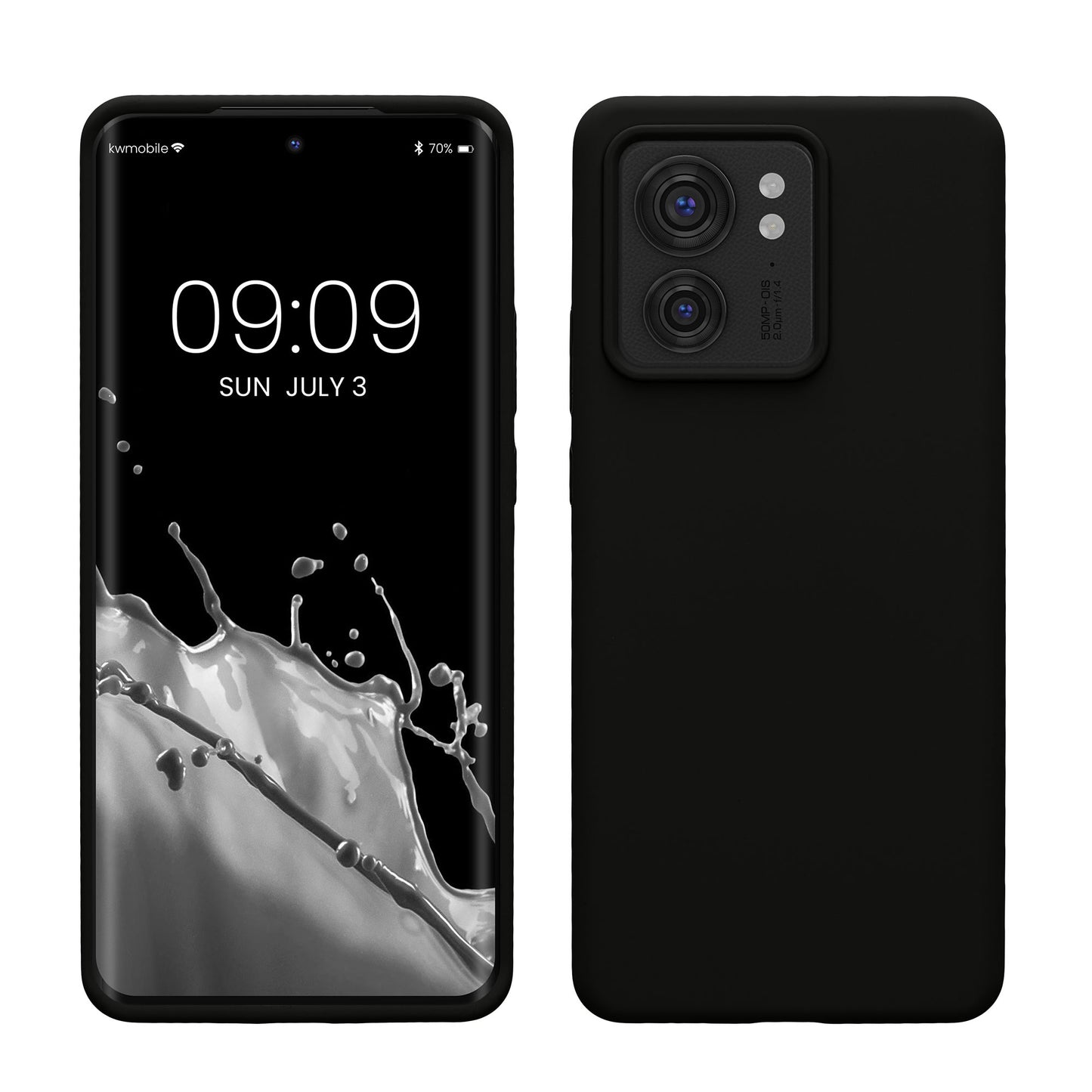 kwmobile Hülle kompatibel mit Motorola Edge 40 Hülle - Silikon Handy Case - Handyhülle weiche Oberfläche - kabelloses Laden - Schwarz Schwarz  