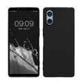 kwmobile Hülle kompatibel mit Sony Xperia 5 V Hülle - weiches TPU Silikon Case - Cover geeignet für kabelloses Laden - Schwarz Schwarz  