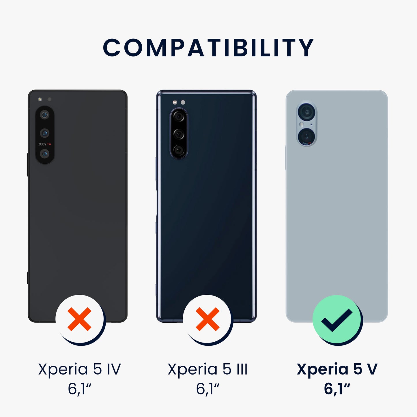 kwmobile Handyhülle für Sony Xperia 5 V Hülle Schutzhülle Cover