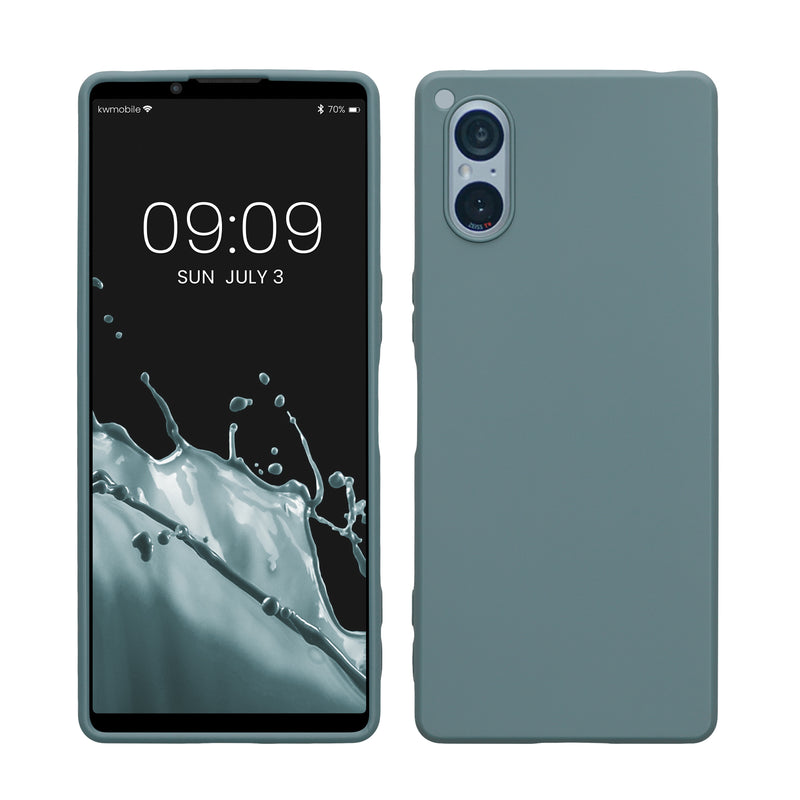 kwmobile Hülle kompatibel mit Sony Xperia 5 V Hülle - weiches TPU Silikon Case - Cover geeignet für kabelloses Laden - Arctic Night Arctic Night  