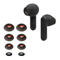 kwmobile 8x Ersatzpolster kompatibel mit JBL Tune Flex - 4 Größen - Silikon Ersatz Ohrstöpsel In-Ear Kopfhörer - Polster Schwarz  
