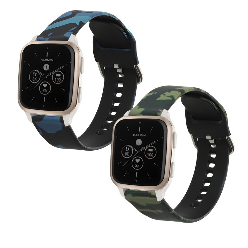 kwmobile Armband kompatibel mit Garmin Venu Sq 2 Music / Sq 2 - 2x Fitnesstracker Sportarmband aus Silikon