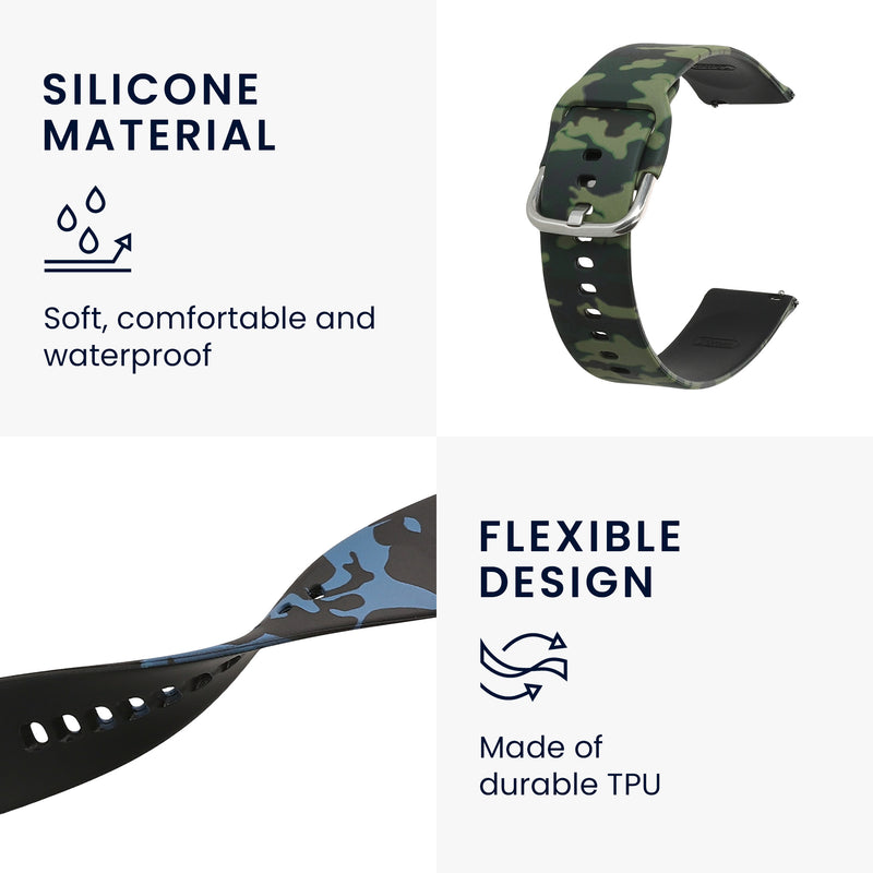 kwmobile Armband kompatibel mit Garmin Venu Sq 2 Music / Sq 2 - 2x Fitnesstracker Sportarmband aus Silikon