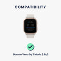 kwmobile Armband kompatibel mit Garmin Venu Sq 2 Music / Sq 2 - 2x Fitnesstracker Sportarmband aus Silikon