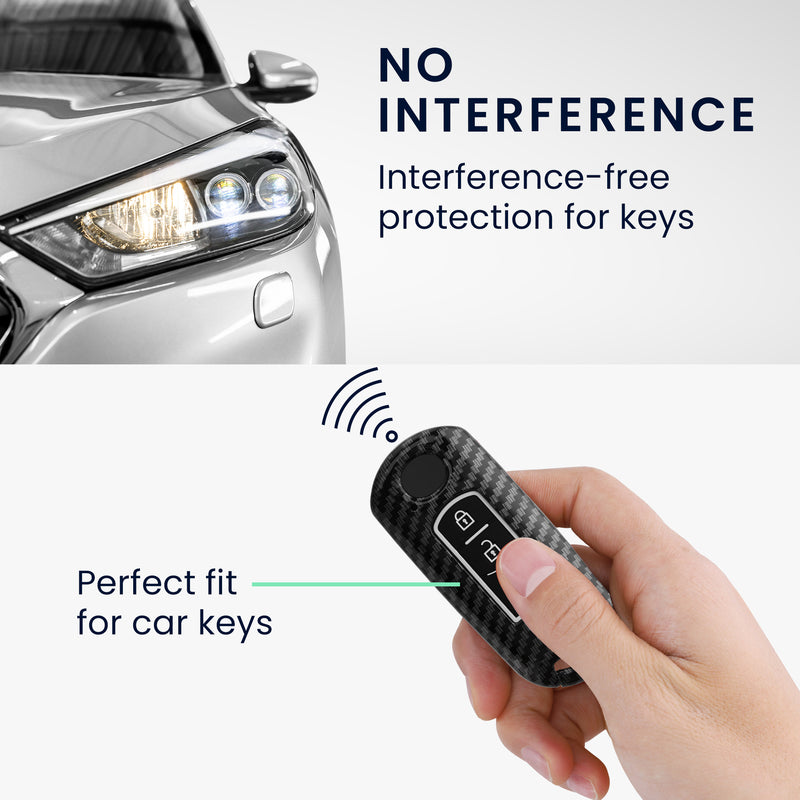 kwmobile Autoschlüssel Hülle kompatibel mit Mazda 2-Tasten Keyless Go Autoschlüssel Hardcover Schutzhülle Schlüsselhülle Cover