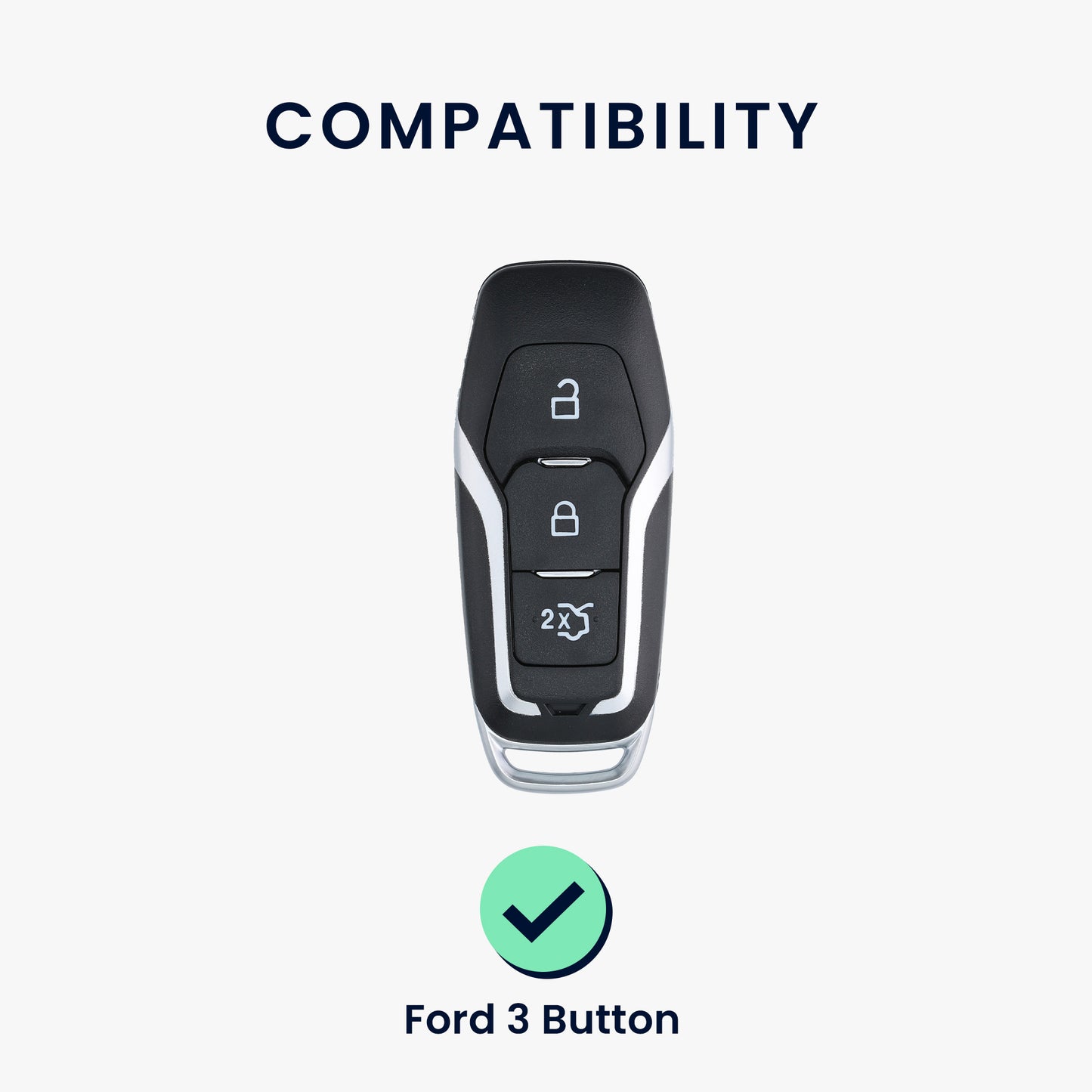 kwmobile Autoschlüssel Hülle kompatibel mit Ford 3-Tasten MyKey Autoschlüssel (Key Free) Hardcover Schutzhülle Schlüsselhülle Cover