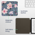 kwmobile Schutzhülle für Kobo Libra 2 Hülle - eReader Flip Case mit Auto Sleep Funktion - Bücherregal mit Pflanzen