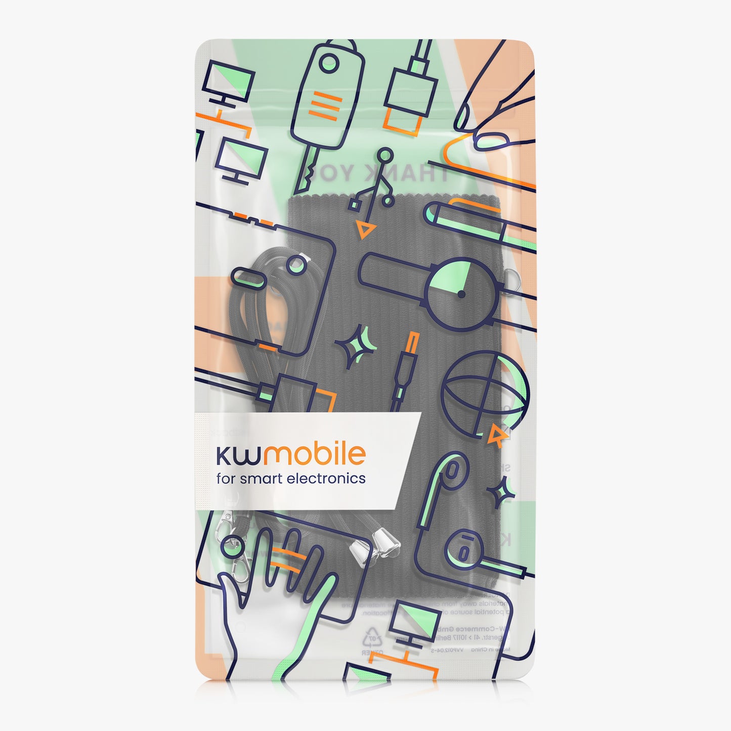 kwmobile Handytasche für Smartphones - 7" Handy Tasche - Handytasche mit Handykette 17,7 x 9 cm Innenmaße