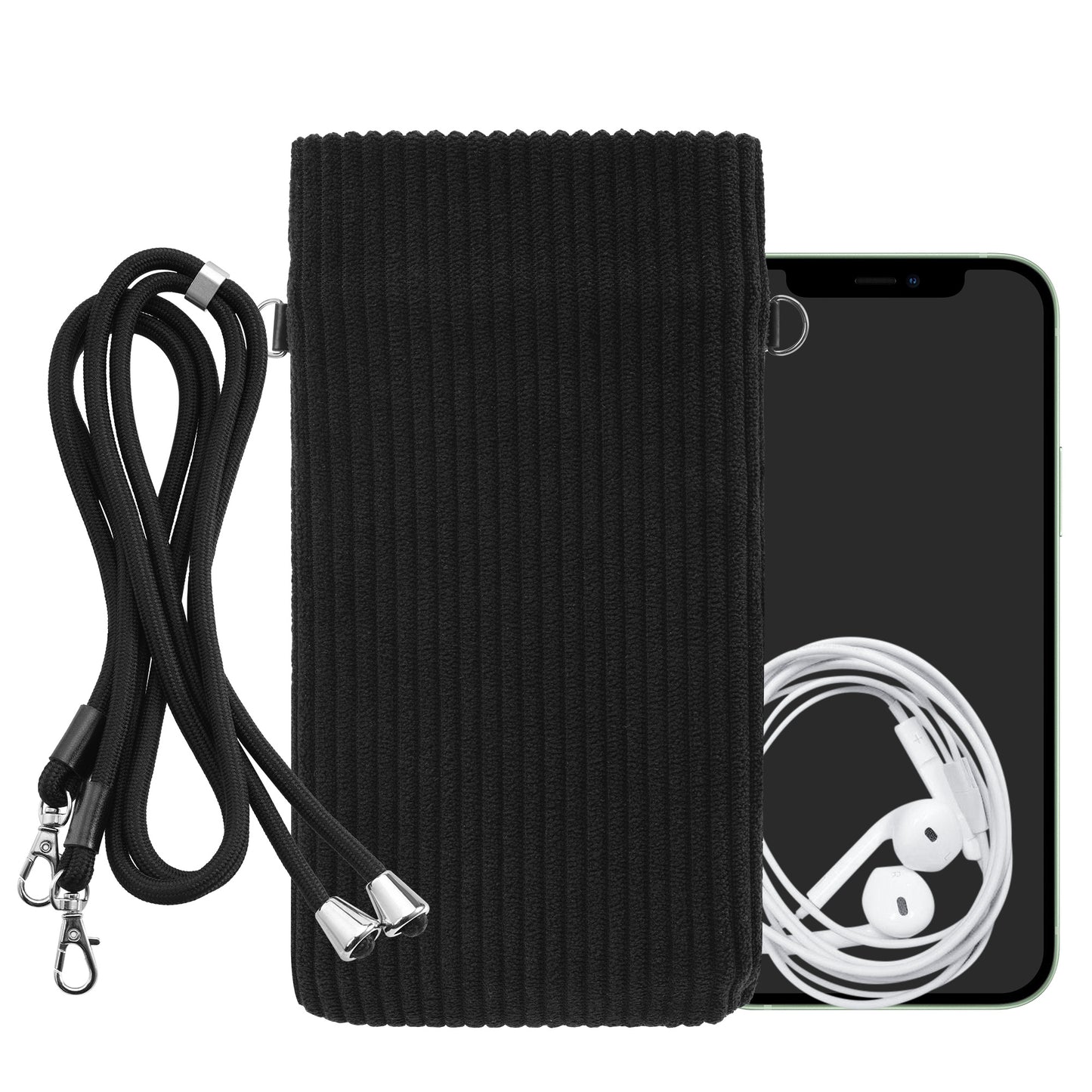 kwmobile Handytasche für Smartphones - 7" Handy Tasche - Handytasche mit Handykette 17,7 x 9 cm Innenmaße