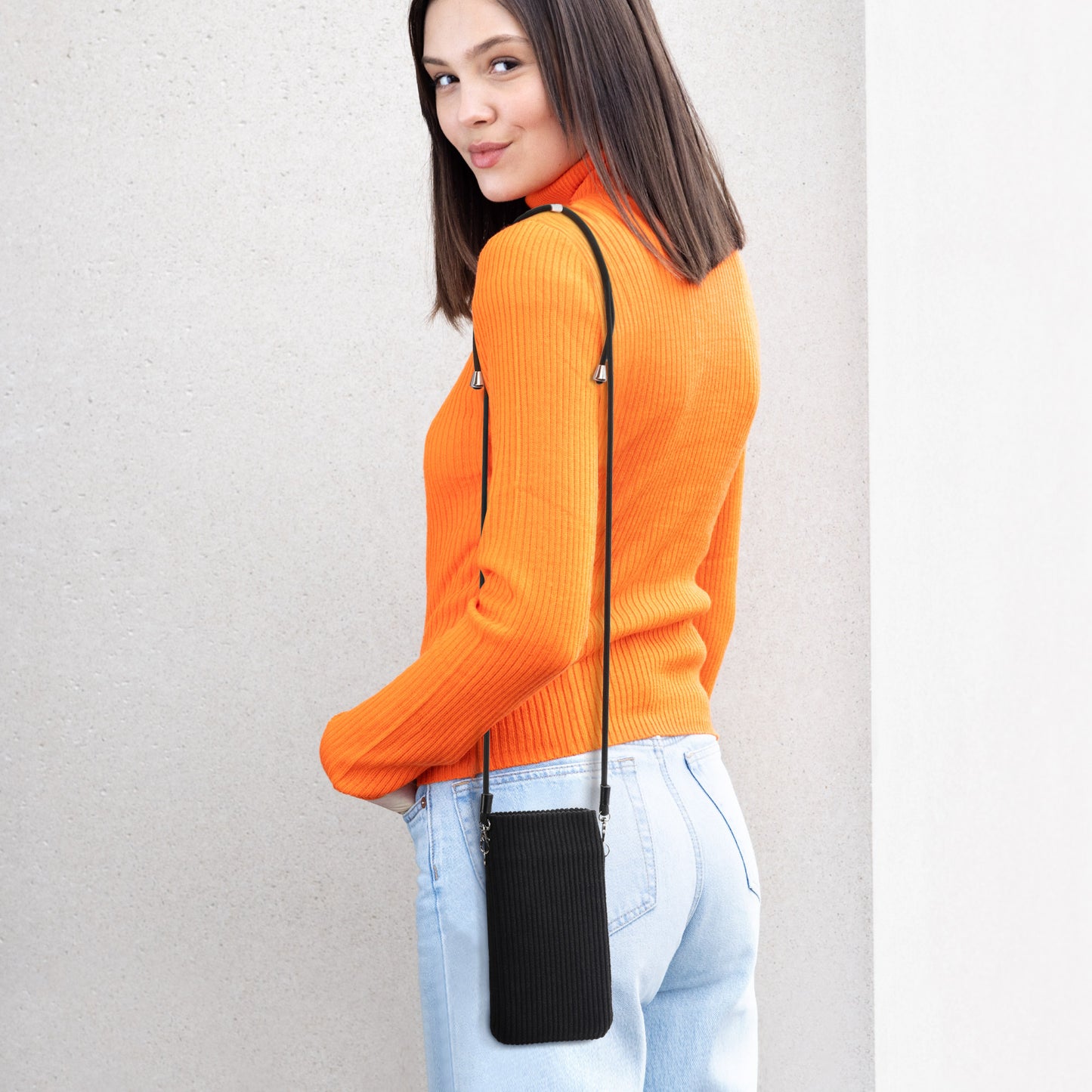 kwmobile Handytasche für Smartphones - 7" Handy Tasche - Handytasche mit Handykette 17,7 x 9 cm Innenmaße