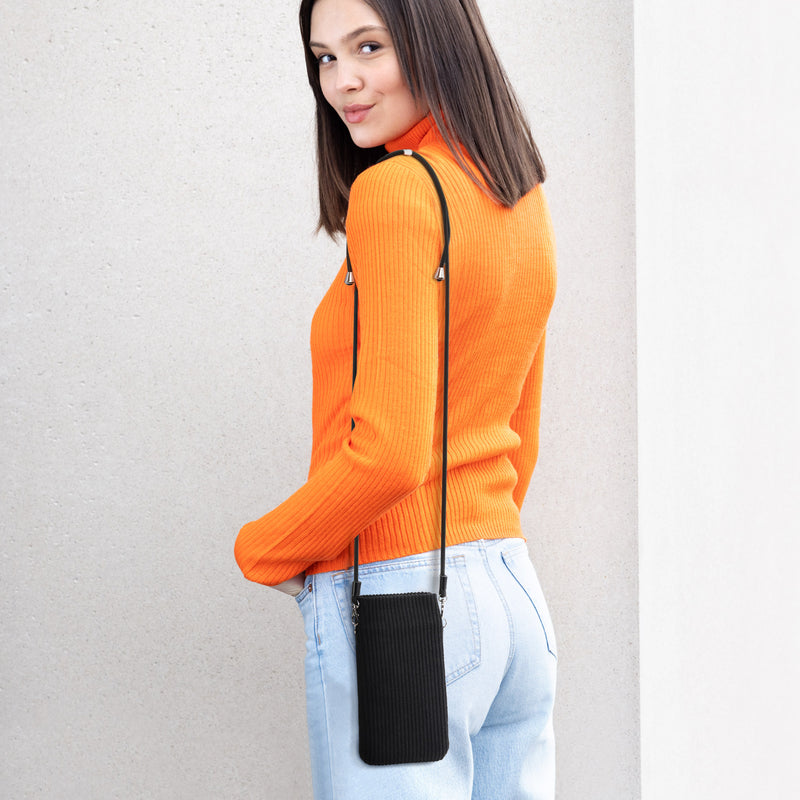 kwmobile Handytasche für Smartphones - 7" Handy Tasche - Handytasche mit Handykette 17,7 x 9 cm Innenmaße