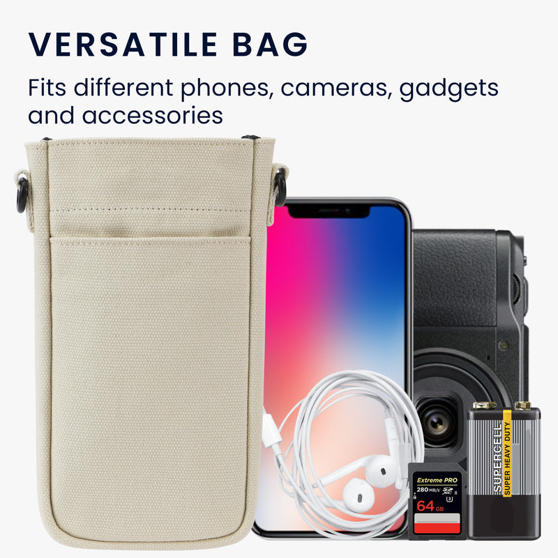 kwmobile Handytasche für Smartphones - 7" - Handy Hülle mit Band - Handy Tasche mit Handykette 16,5 x 10 cm Innenmaße