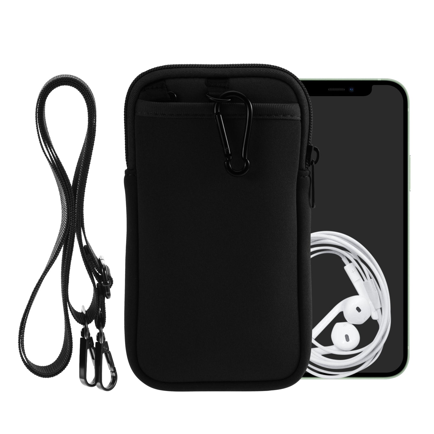 kwmobile Handy Tasche zum Umhängen für Hülle mit Band Cover mit Reißverschluss Necklace Case