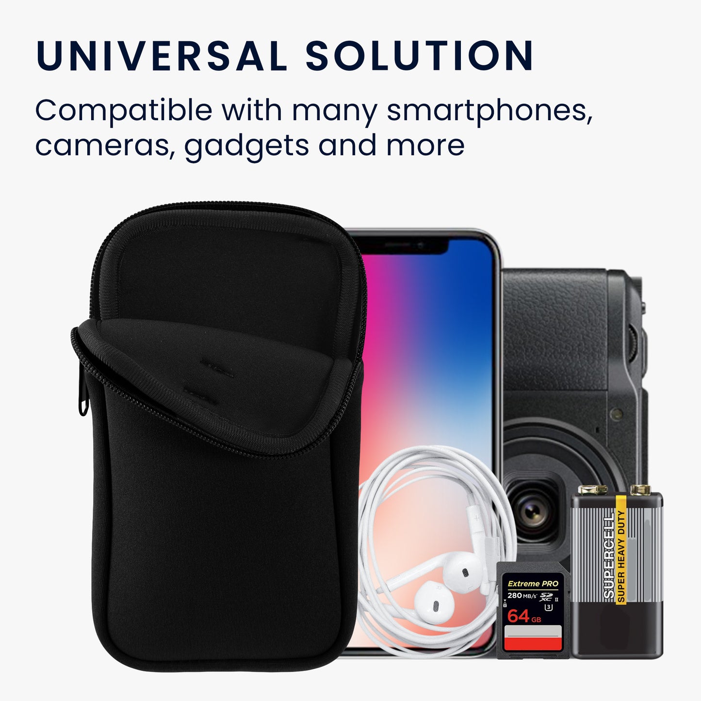 kwmobile Handy Tasche zum Umhängen für Hülle mit Band Cover mit Reißverschluss Necklace Case