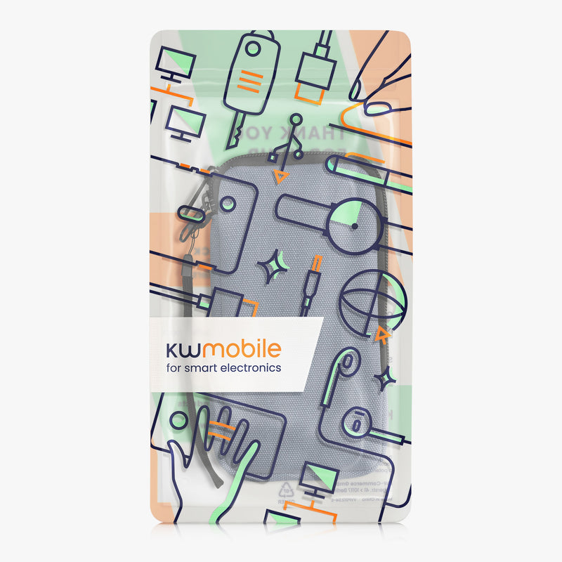 kwmobile Handy Tasche kompatibel mit Smartphones Hülle mit Mikrofaser Inlay Handytasche mit 17,2 x 8,4 cm Innenmaße