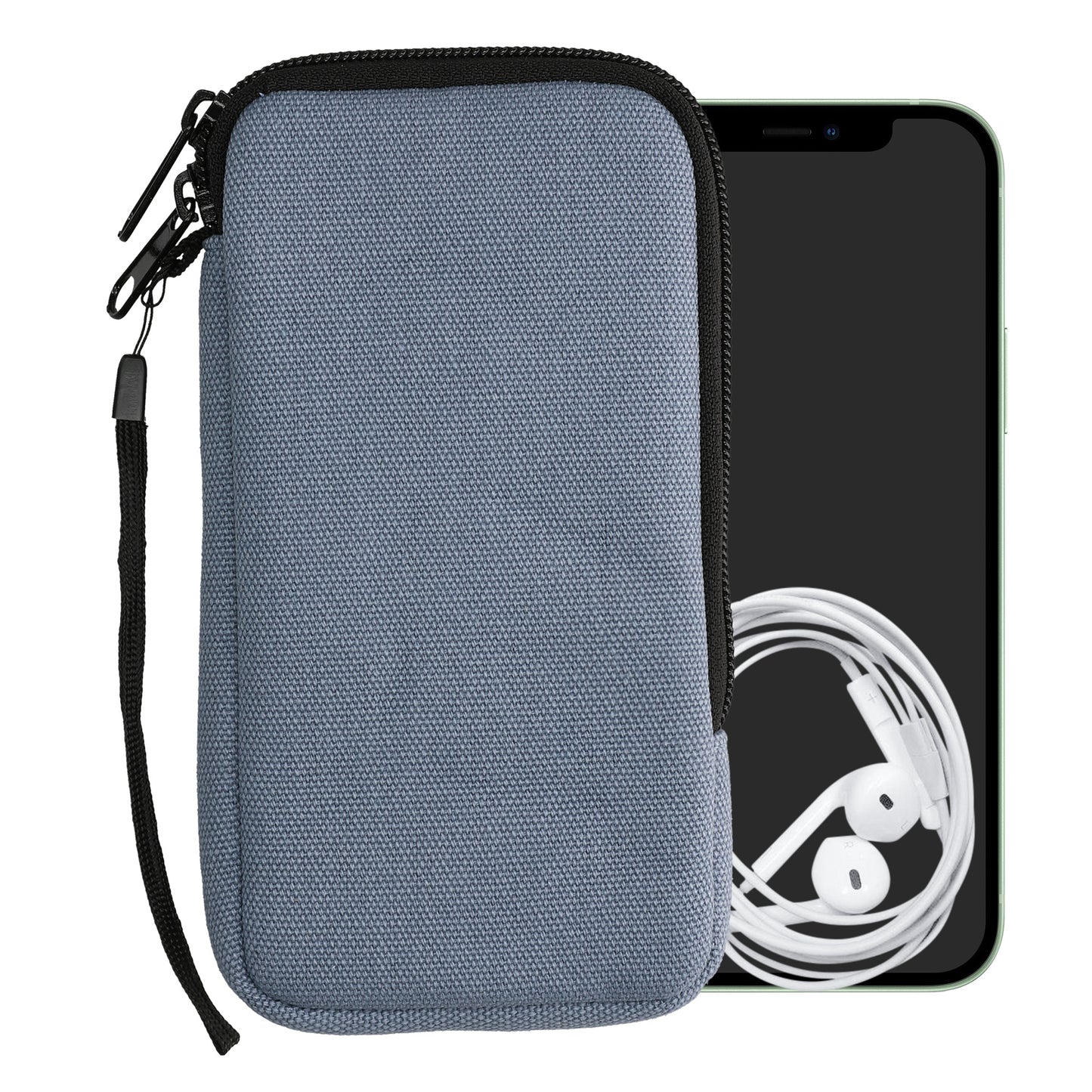 kwmobile Handy Tasche kompatibel mit Smartphones Hülle mit Mikrofaser Inlay Handytasche mit 17,2 x 8,4 cm Innenmaße