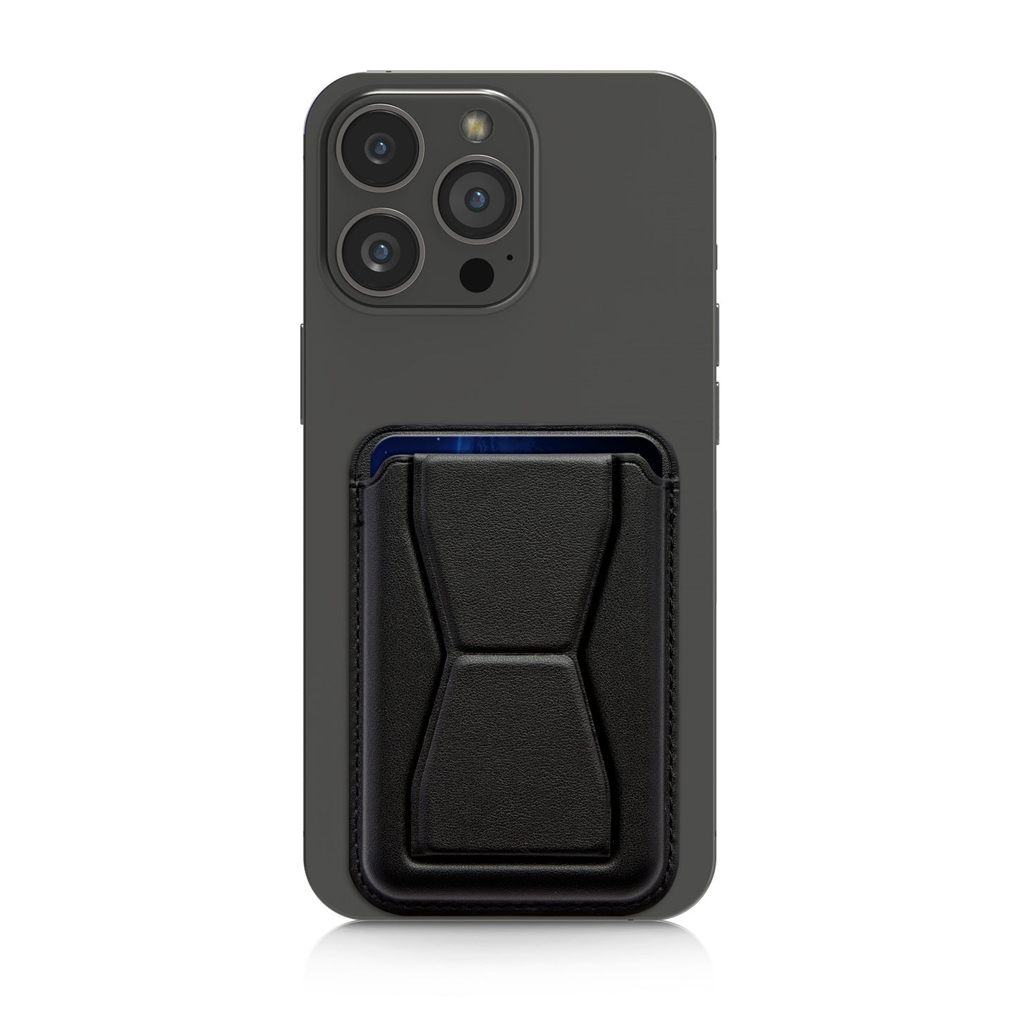 kwmobile Stick-on Kartenhalter für Smartphones Kunstleder Halter mit Standfunktion 65 x 95 mm Platz für 2 Karten