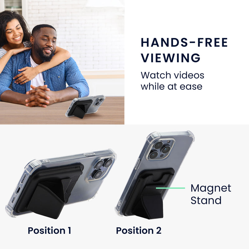 kwmobile Stick-on Kartenhalter für Smartphones Kunstleder Halter mit Standfunktion 65 x 95 mm Platz für 2 Karten