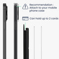 kwmobile Stick-on Kartenhalter für Smartphones Kunstleder Halter mit Standfunktion 65 x 95 mm Platz für 2 Karten