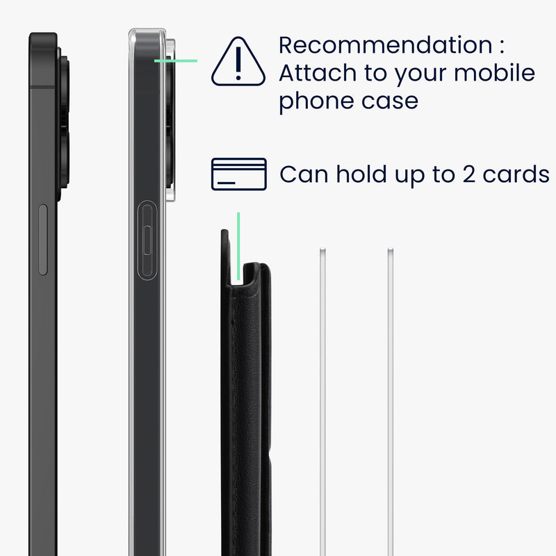 kwmobile Stick-on Kartenhalter für Smartphones Kunstleder Halter mit Standfunktion 65 x 95 mm Platz für 2 Karten