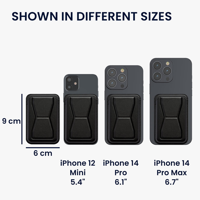 kwmobile Stick-on Kartenhalter für Smartphones Kunstleder Halter mit Standfunktion 65 x 95 mm Platz für 2 Karten
