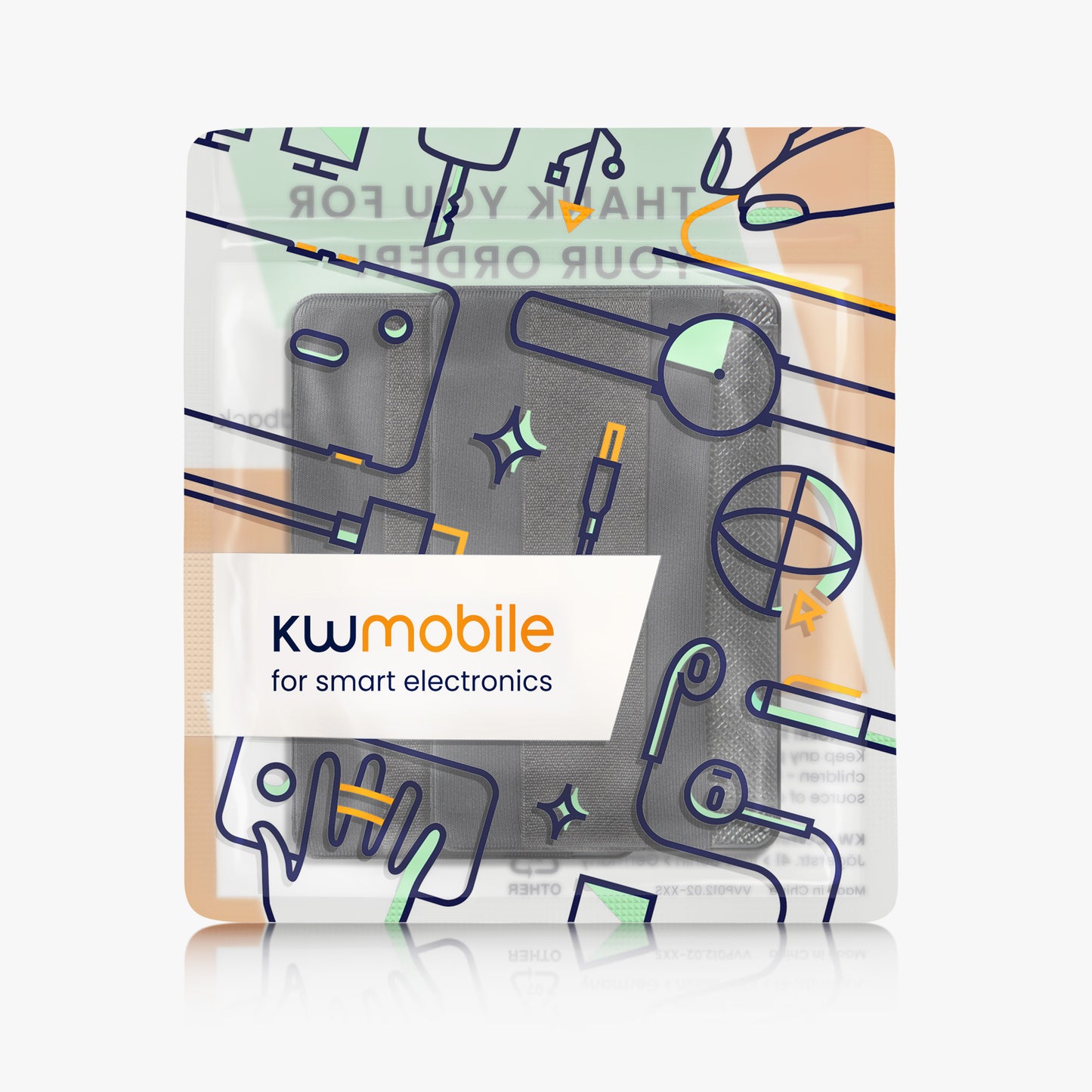 kwmobile Stick-on Kartenhalter für Smartphones Kunststoff Halter mit Halteband Platz für bis zu 4 Karten