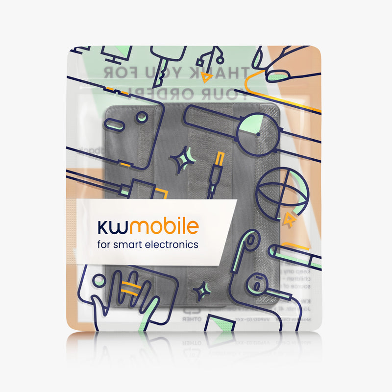 kwmobile Stick-on Kartenhalter für Smartphones Kunststoff Halter mit Halteband Platz für bis zu 4 Karten