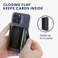 kwmobile Stick-on Kartenhalter für Smartphones Kunststoff Halter mit Halteband Platz für bis zu 4 Karten