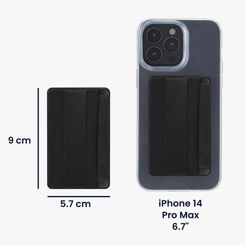 kwmobile Stick-on Kartenhalter für Smartphones Kunststoff Halter mit Halteband Platz für bis zu 4 Karten