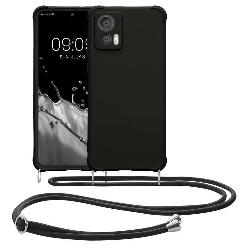 kwmobile Necklace Case kompatibel mit Motorola Edge 30 Neo Hülle - Cover mit Kordel zum Umhängen - Silikon Schutzhülle