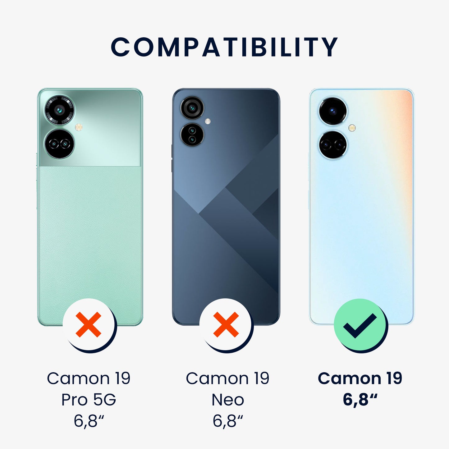 3x Folie kristallklar für TECNO CAMON 19