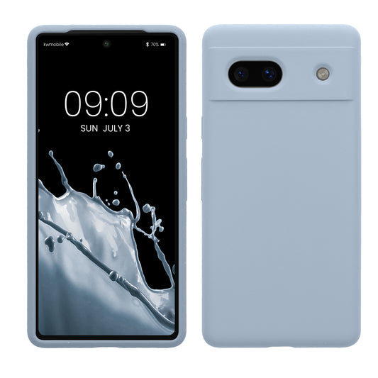 kwmobile Handyhülle für Google Pixel 7a Hülle, für Pixel 7a Case - Hülle Silikon - kabelloses Laden - Hellblau matt Hellblau matt  