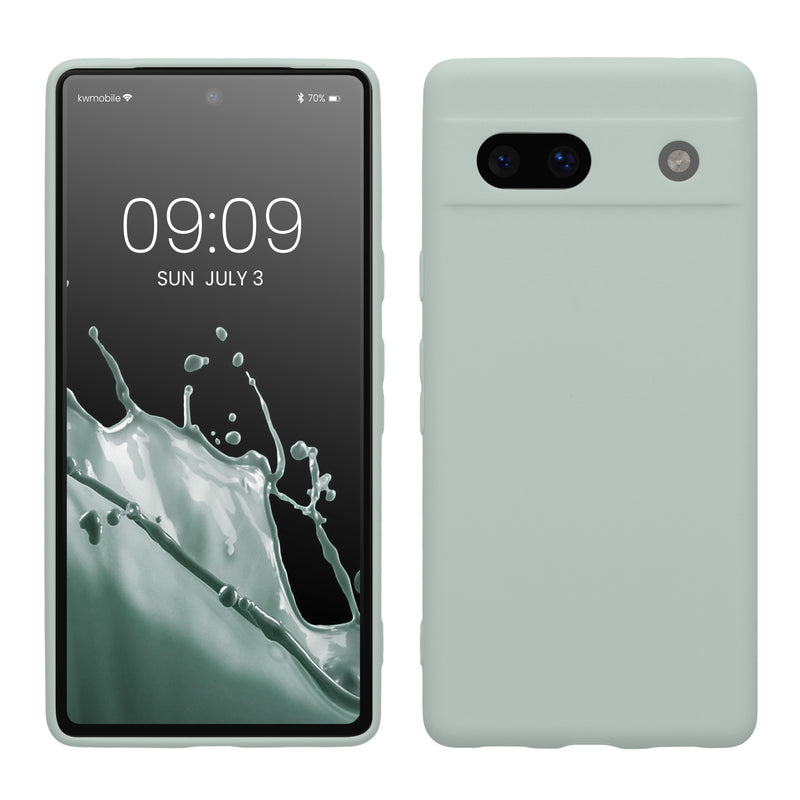 kwmobile Handyhülle kompatibel mit Google Pixel 7a Hülle - Handy Case aus weichem Silikon in Cool Mint Cool Mint  