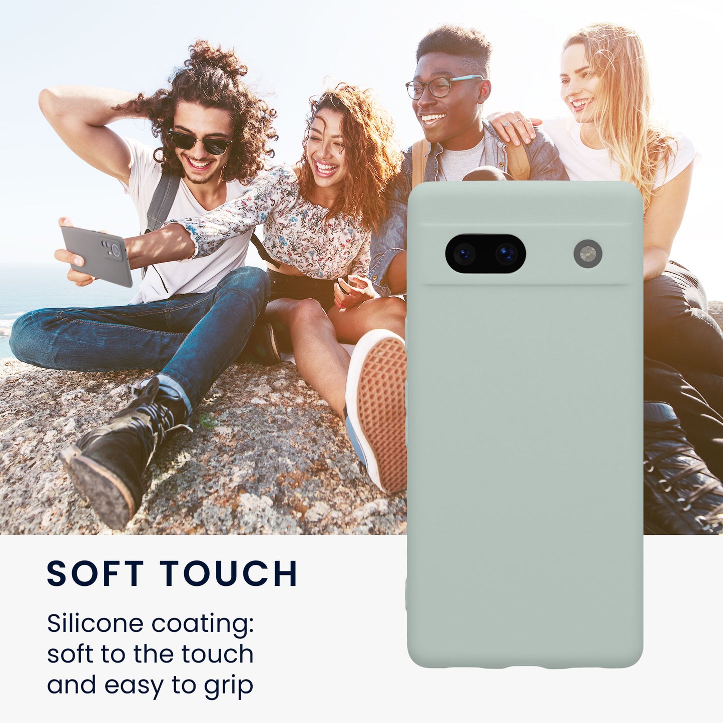 kwmobile Handyhülle für Google Pixel 7a Hülle - weiches Handy Silikon Case - Schutzhülle Cover