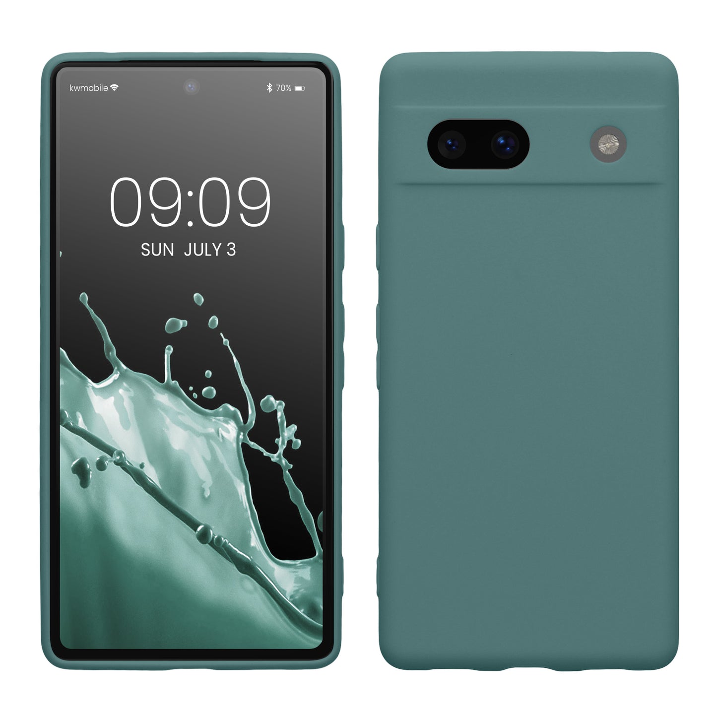 kwmobile Handyhülle kompatibel mit Google Pixel 7a Hülle - Handy Case aus weichem Silikon in Arctic Night Arctic Night  