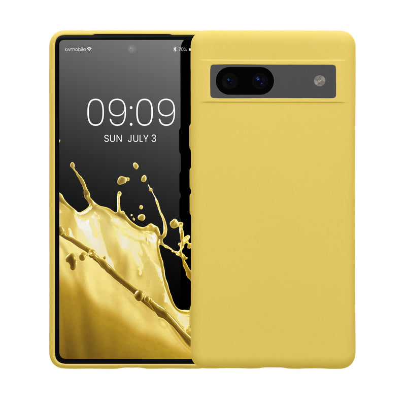 kwmobile Hülle kompatibel mit Google Pixel 7a Hülle - gummierte Silikon Handyhülle - Schutzhülle für kabelloses Laden - Case