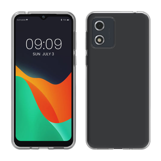 kwmobile Hülle kompatibel mit Motorola Moto E13 - Silikon Handyhülle transparent - Handy Case in Transparent Transparent  