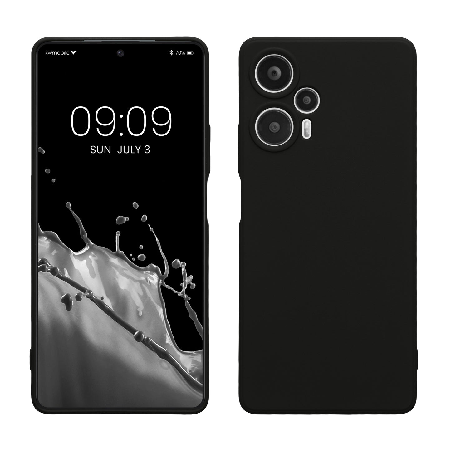kwmobile Slim Case kompatibel mit Xiaomi Poco F5 5G Hülle - Handyhülle aus Silikon in Schwarz Schwarz  