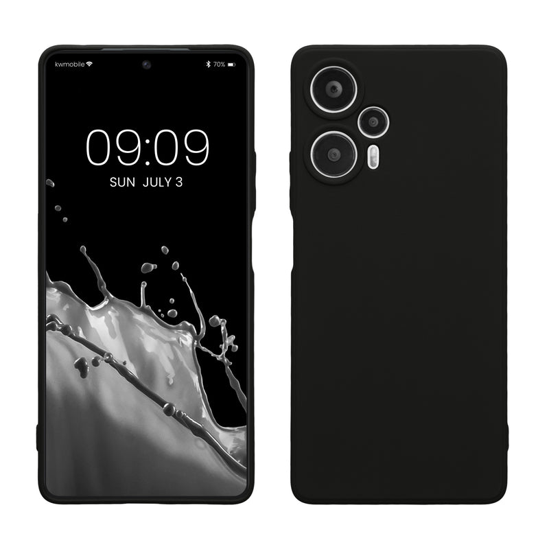 kwmobile Slim Case kompatibel mit Xiaomi Poco F5 5G Hülle - Handyhülle aus Silikon in Schwarz Schwarz  
