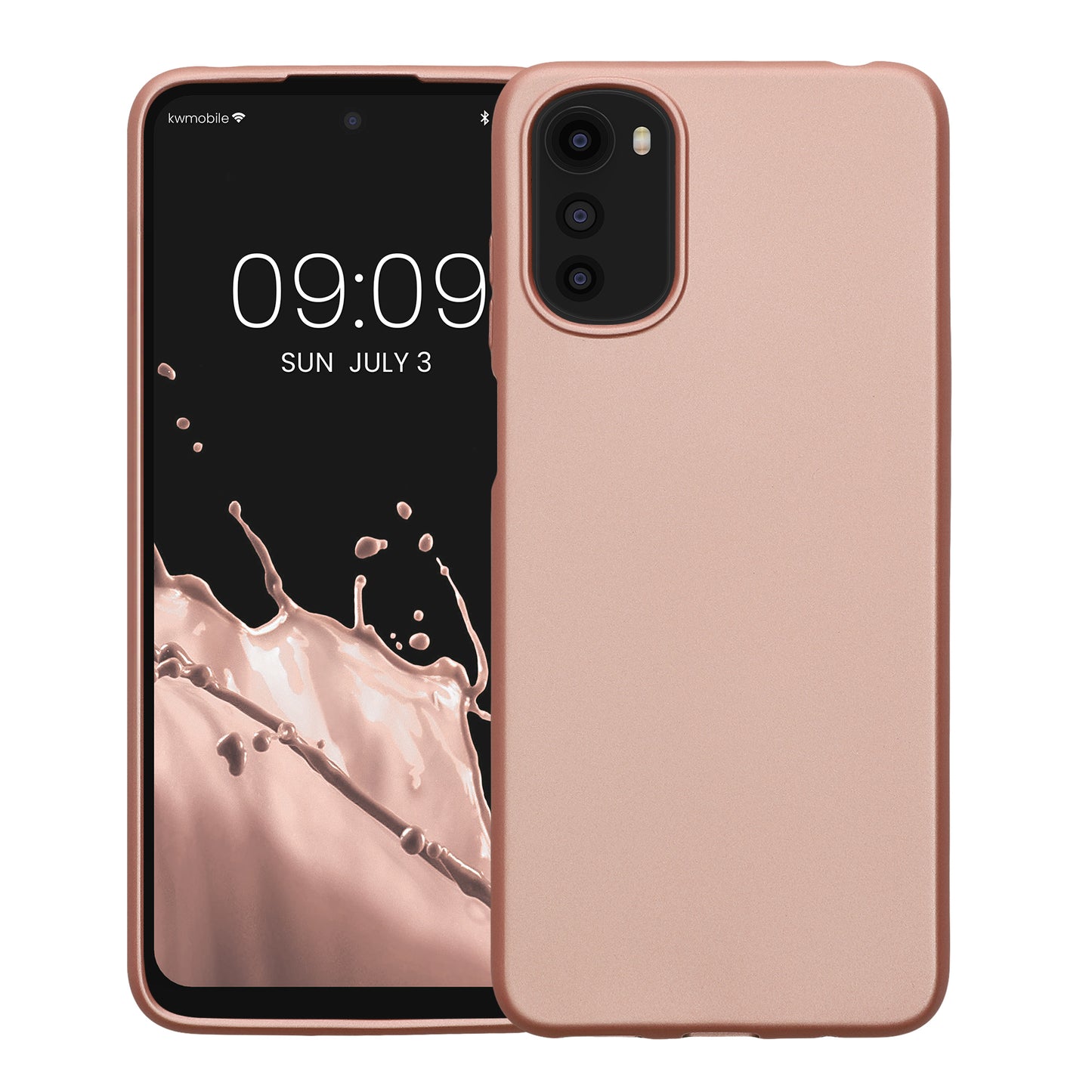 kwmobile Handyhülle für Motorola Moto E32 Hülle - Silikon Case schimmernd - Schutzhülle Cover