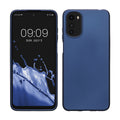 kwmobile Case kompatibel mit Motorola Moto E32 Hülle - Schutzhülle aus Silikon metallisch schimmernd - Handyhülle Metallic Blau Metallic Blau  