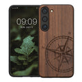 kwmobile Hülle kompatibel mit Samsung Galaxy S23 Hülle Handy Cover TPU Handyhülle Kompass Vintage