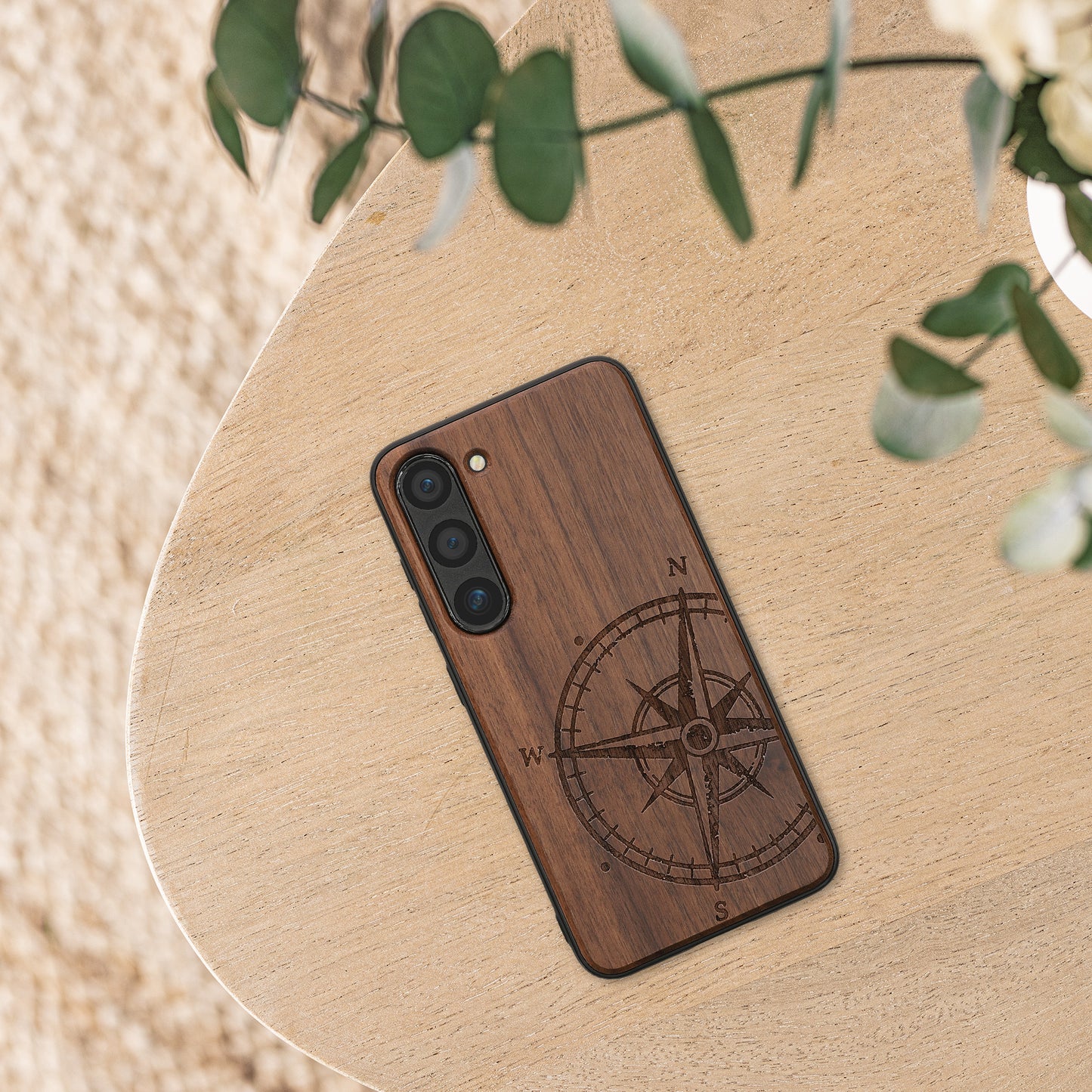 kwmobile Hülle kompatibel mit Samsung Galaxy S23 Hülle Handy Cover TPU Handyhülle Kompass Vintage