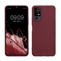 kwmobile Hülle kompatibel mit TCL 40 XL Hülle - weiches TPU Silikon Case - Cover geeignet für kabelloses Laden - Bordeaux Violett Bordeaux Violett  