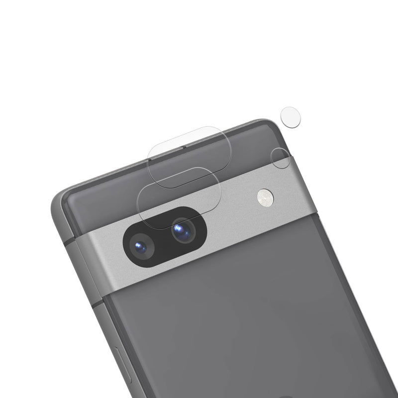 kwmobile 2x Echtglas Handy Kameraschutz kompatibel mit Google Pixel 7a - Transparentes Schutzglas Set für Smartphone Kamera - gehärtetes Glas Kamera 2er Set Transparent  