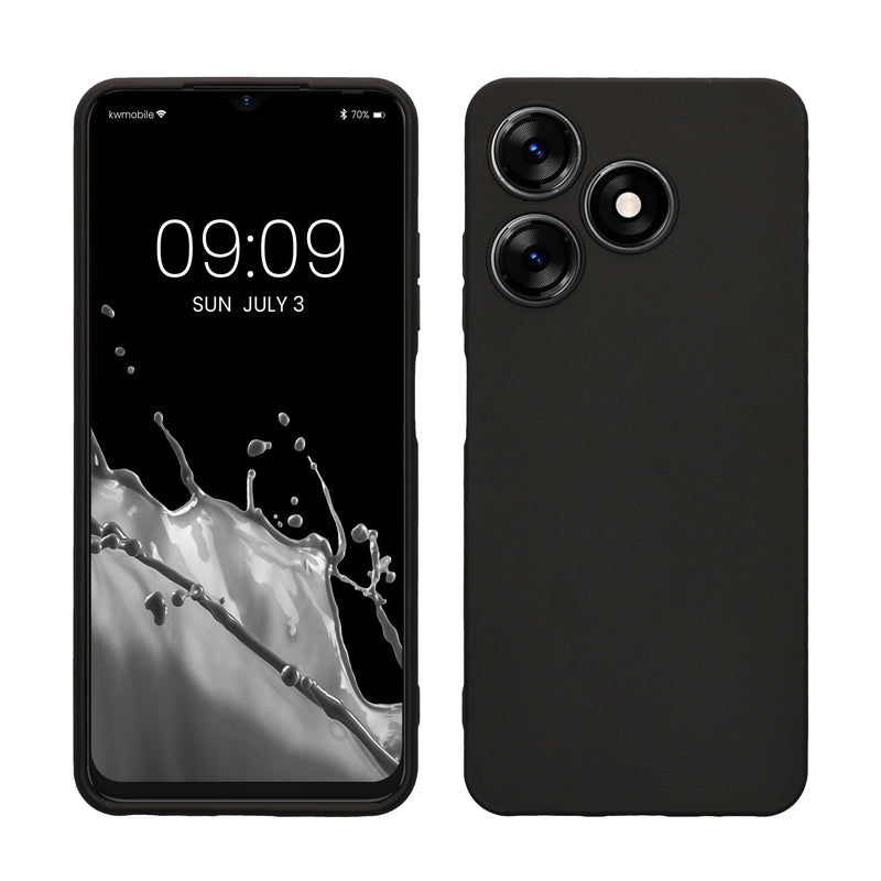 kwmobile Handyhülle kompatibel mit TECNO Spark 10 Hülle - Handy Case aus weichem Silikon in Schwarz matt Schwarz matt  