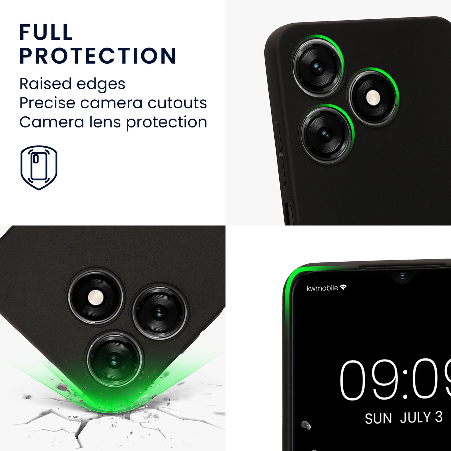 TPU Hülle mit Kameraschutz für TECNO Spark 10 in Schwarz matt