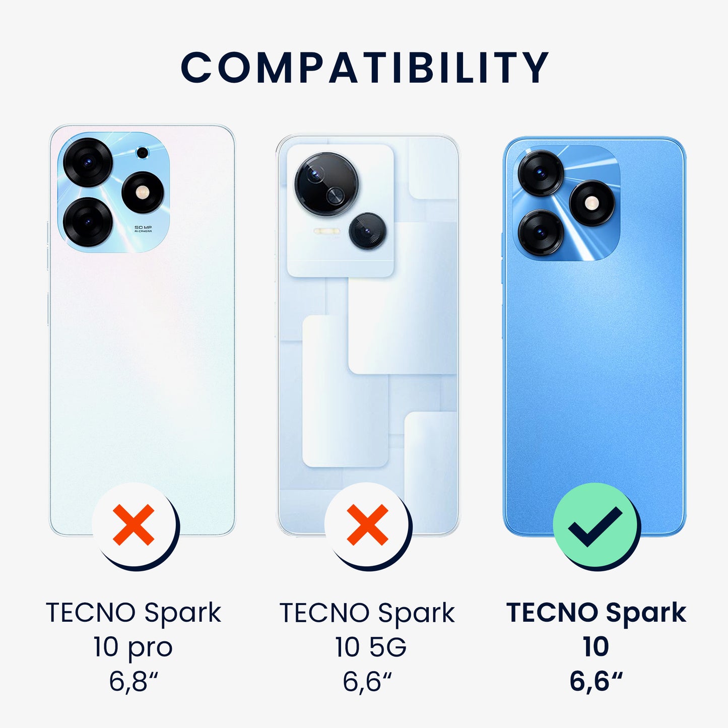 3x Folie kristallklar für TECNO Spark 10